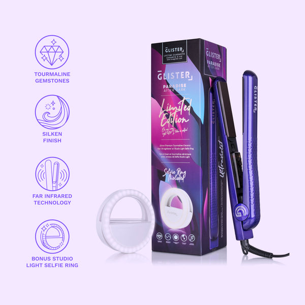 Limited Edition 1.25 Paradise After Dark Flat Iron with Selfie Rin Glister